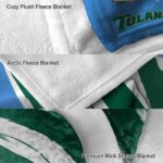tulane green wave brushstrokes green white blanket best selling