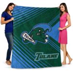 tulane green wave diagonal stripes green blanket best selling