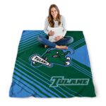 tulane green wave diagonal stripes green blanket best selling