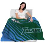 tulane green wave diagonal stripes green blanket best selling