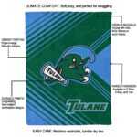 tulane green wave diagonal stripes green blanket best selling
