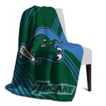 tulane green wave diagonal stripes green blanket best selling