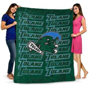 tulane green wave fan pride green blanket fashion forward