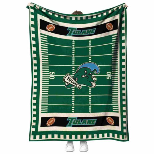 tulane green wave football field green blanket best selling