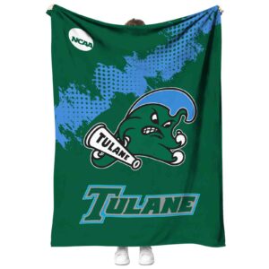 tulane green wave grunge texture green blanket best selling