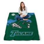 tulane green wave grunge texture green blanket best selling