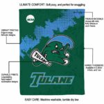 tulane green wave grunge texture green blanket best selling