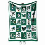 tulane green wave mickey minnie green white blanket best selling