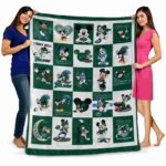 tulane green wave mickey minnie green white blanket best selling