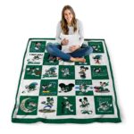 tulane green wave mickey minnie green white blanket best selling