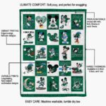 tulane green wave mickey minnie green white blanket best selling