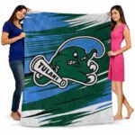 tulane green wave paint streaks green white blanket fashion forward