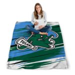 tulane green wave paint streaks green white blanket high quality