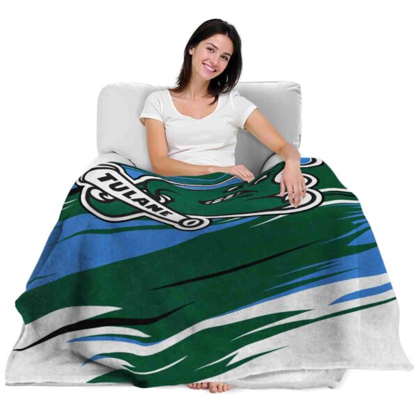 tulane green wave paint streaks green white blanket latest model