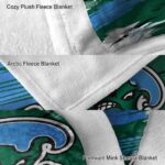 tulane green wave paint streaks green white blanket premium grade