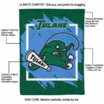 tulane green wave splatter effect green blanket best selling