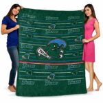 tulane green wave striped pattern green blanket best selling