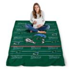 tulane green wave striped pattern green blanket best selling