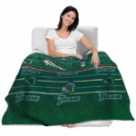 tulane green wave striped pattern green blanket best selling