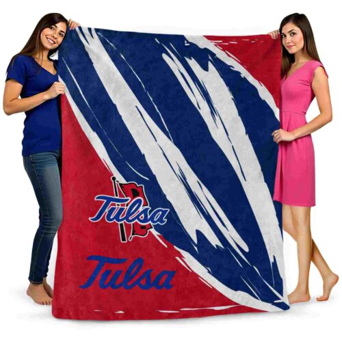 tulsa golden hurricane brushstrokes blue white blanket fashion forward