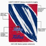 tulsa golden hurricane brushstrokes blue white blanket best selling