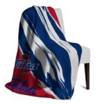 tulsa golden hurricane brushstrokes blue white blanket best selling