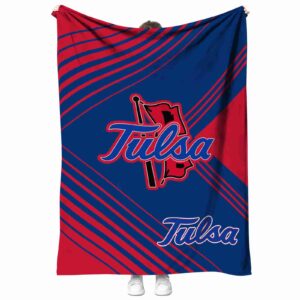 tulsa golden hurricane diagonal stripes blue blanket best selling