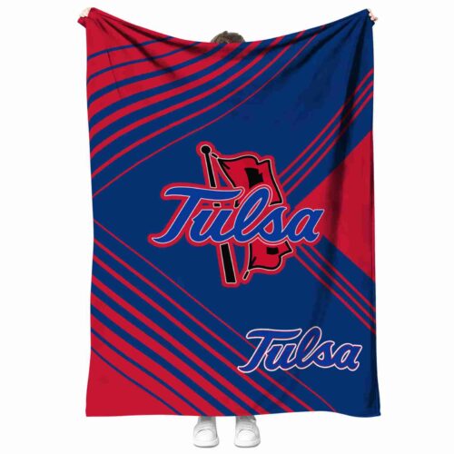 tulsa golden hurricane diagonal stripes blue blanket best selling