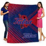 tulsa golden hurricane diagonal stripes blue blanket fashion forward