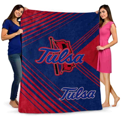 tulsa golden hurricane diagonal stripes blue blanket fashion forward