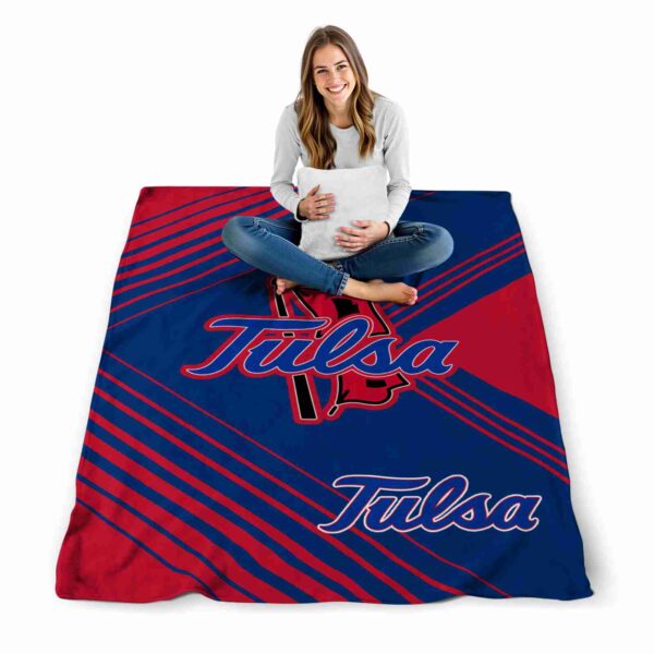 tulsa golden hurricane diagonal stripes blue blanket high quality