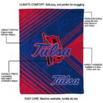 tulsa golden hurricane diagonal stripes blue blanket new arrival