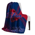 tulsa golden hurricane diagonal stripes blue blanket top rated