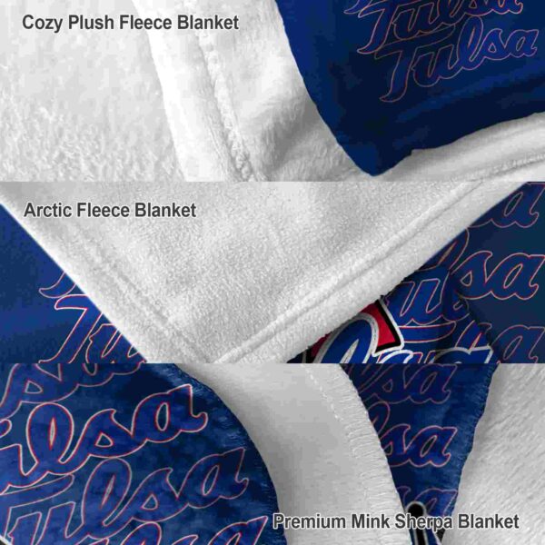 tulsa golden hurricane fan pride blue blanket premium grade