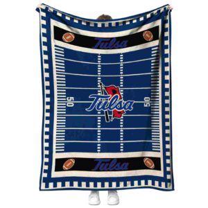 tulsa golden hurricane football field blue blanket best selling