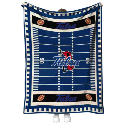 tulsa golden hurricane football field blue blanket best selling
