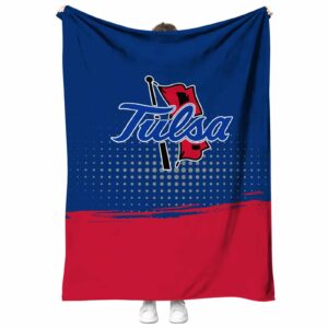 tulsa golden hurricane gradient dots blue blanket best selling