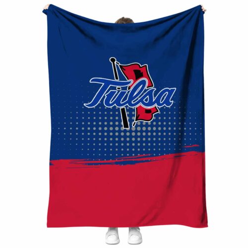 tulsa golden hurricane gradient dots blue blanket best selling