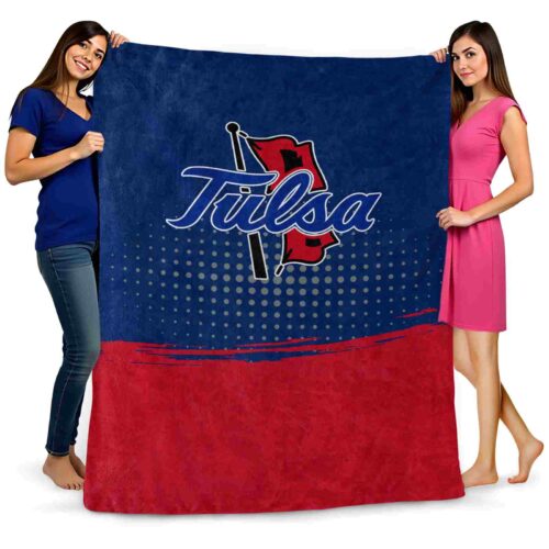 tulsa golden hurricane gradient dots blue blanket fashion forward