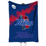 tulsa golden hurricane grunge texture blue blanket best selling
