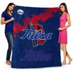tulsa golden hurricane grunge texture blue blanket best selling