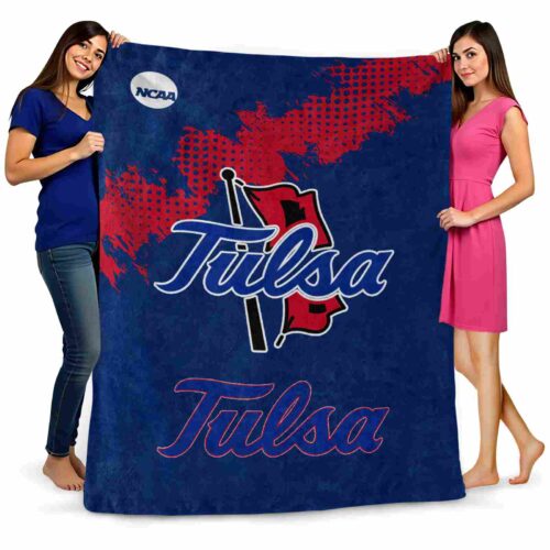 tulsa golden hurricane grunge texture blue blanket fashion forward