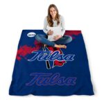 tulsa golden hurricane grunge texture blue blanket best selling