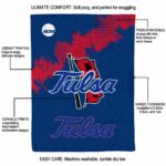 tulsa golden hurricane grunge texture blue blanket best selling