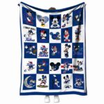 tulsa golden hurricane mickey minnie blue white blanket best selling