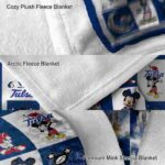 tulsa golden hurricane mickey minnie blue white blanket premium grade