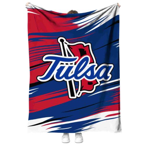 tulsa golden hurricane paint streaks blue white blanket best selling