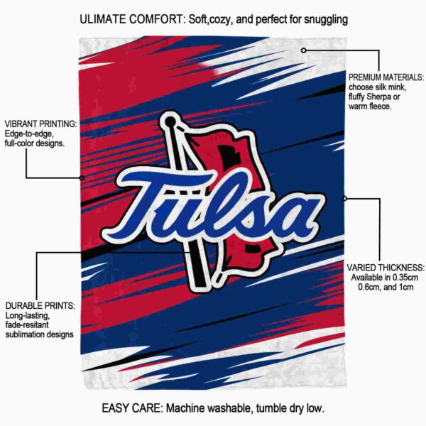 tulsa golden hurricane paint streaks blue white blanket new arrival