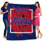 tulsa golden hurricane splatter effect blue blanket best selling
