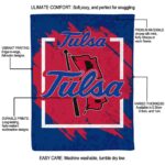 tulsa golden hurricane splatter effect blue blanket best selling
